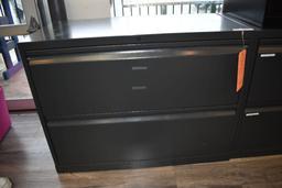 (2) HORIZONTAL TWO DRAWER BLACK FILING CABINETS,