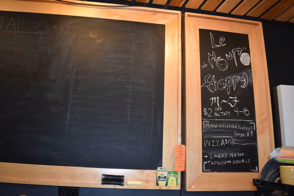 (2) ARTISTICALLY WOOD FRAMED BLACKBOARD WITH CHALK