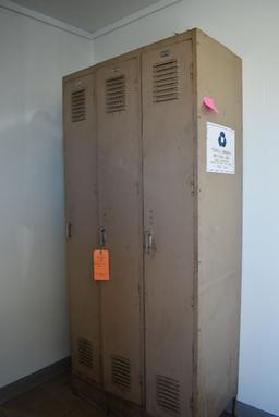 (3) BROWN METAL LOCKERS, 18"D x 36"W x 78"H