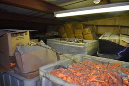 (8) PALLETS AND (4) LARGE TUBS OF PLASTIC PUMPKIN CARVERS