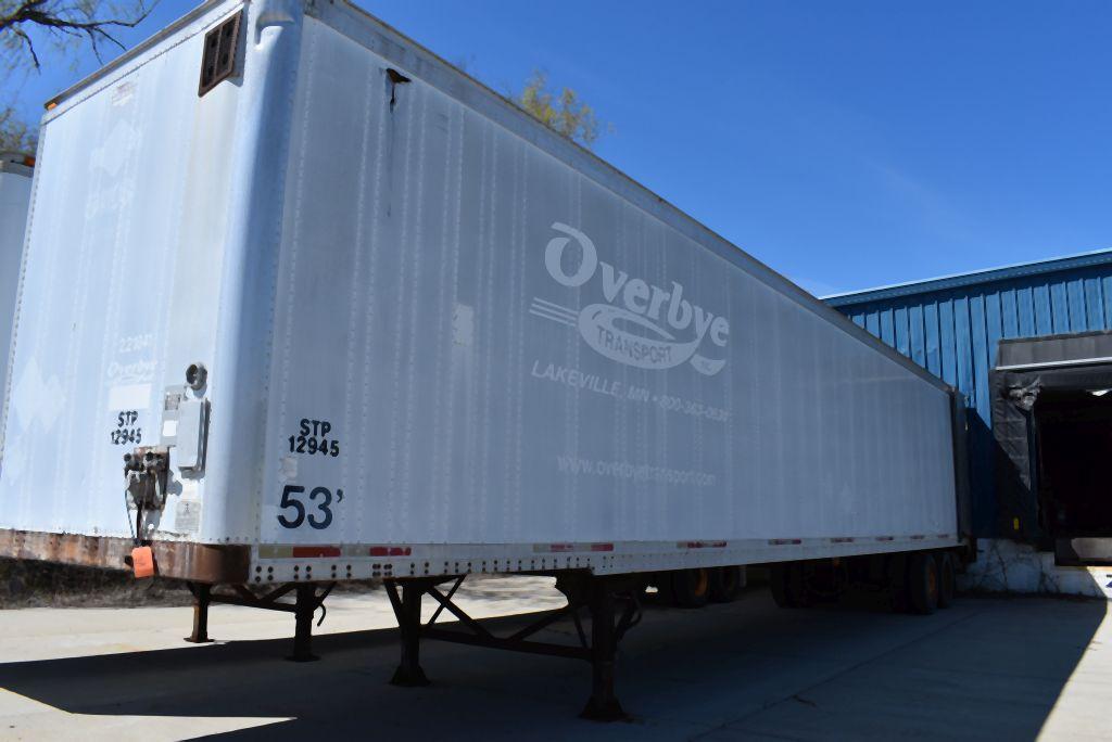 2000 WABASH 53' LONG SEMI TRAILER, 68,000 LB. GVWR,