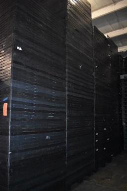 (6) COLUMNS OF NESTING PLASTIC PALLETS,