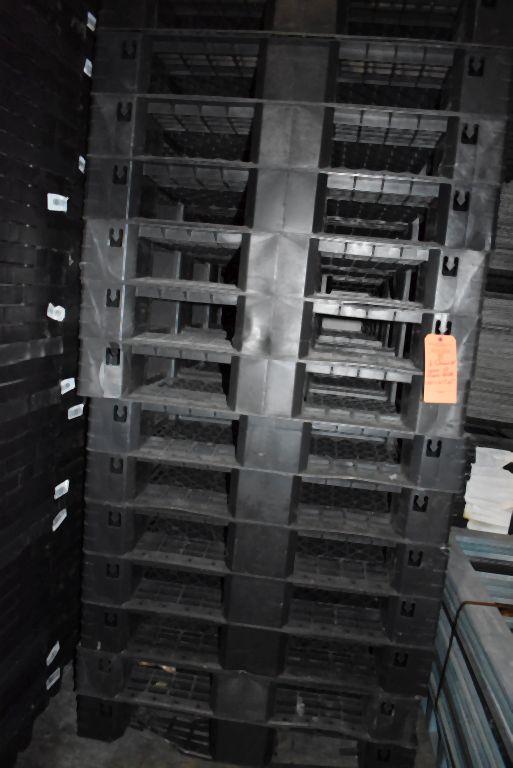 (2) COLUMNS OF PLASTIC PALLETS,