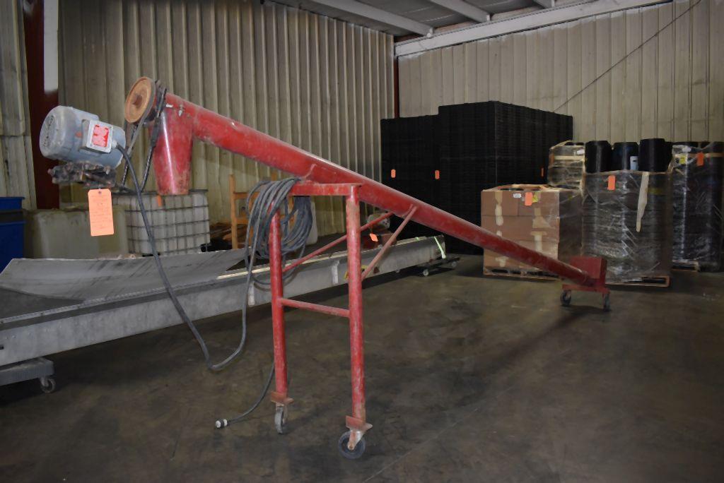 MJM PORTABLE GRAIN ELEVATOR, 5" CASTERS, WITH