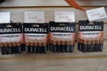 (4) 10 PACKS OF DURACELL POWER BOOST AA BATTERIES