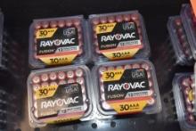 (4) 30 PACKS OF RAYOVAC FUSION AAA BATTERIES