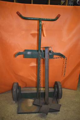 HARPER DOUBLE PROPANE TANK CART, GREEN, WITH STAND