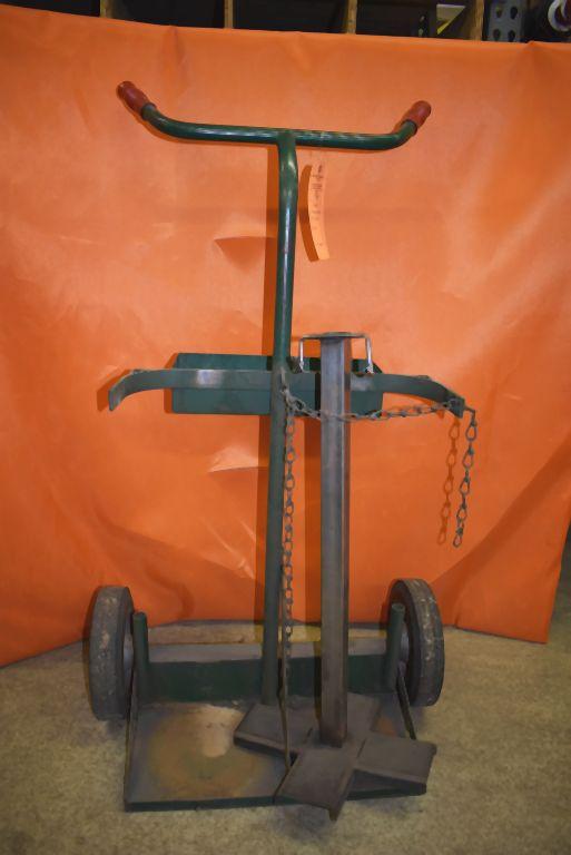 HARPER DOUBLE PROPANE TANK CART, GREEN, WITH STAND