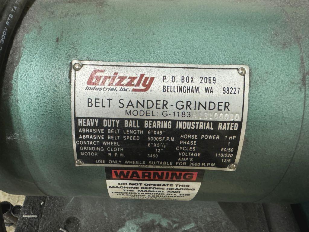 GRIZZLY BELT SANDER/GRINDER, MODEL G1183,