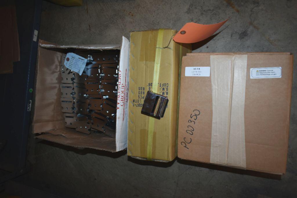 (3) BOXES OF SEAT BELT PARTS; BUCKLES, TONGUES AND