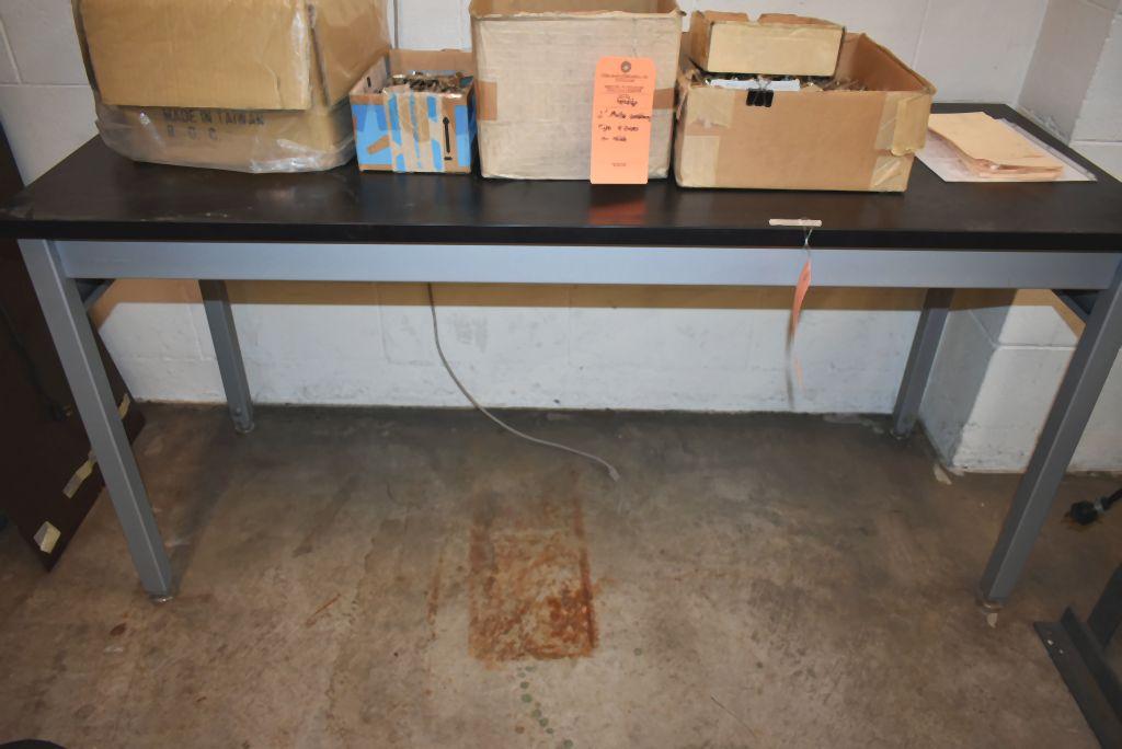 STEEL AND PLASTIC WORK TABLE, 60"L x 22"D x 28 1/2"H