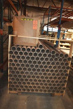 SKID WITH APPROX. 140 CARDBOARD TUBES, 10' LONG x
