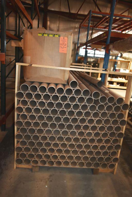 SKID WITH APPROX. 140 CARDBOARD TUBES, 10' LONG x