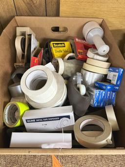 BOX WITH TAPE DISPENSERS AND TAPE