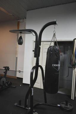 Everlast Freestanding Heavy bag / Speed bag frame with bags.