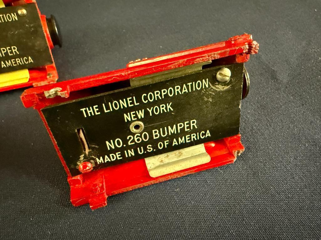 LIONEL BUMPERS; (2) NO. 260 BUMPERS AND (1) NO. 025 BUMPER,