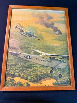 VINTAGE USAF, "BIRD DOG-FORWARD AIR CONTROLLER LEADS THE WAY", 17" X 13"