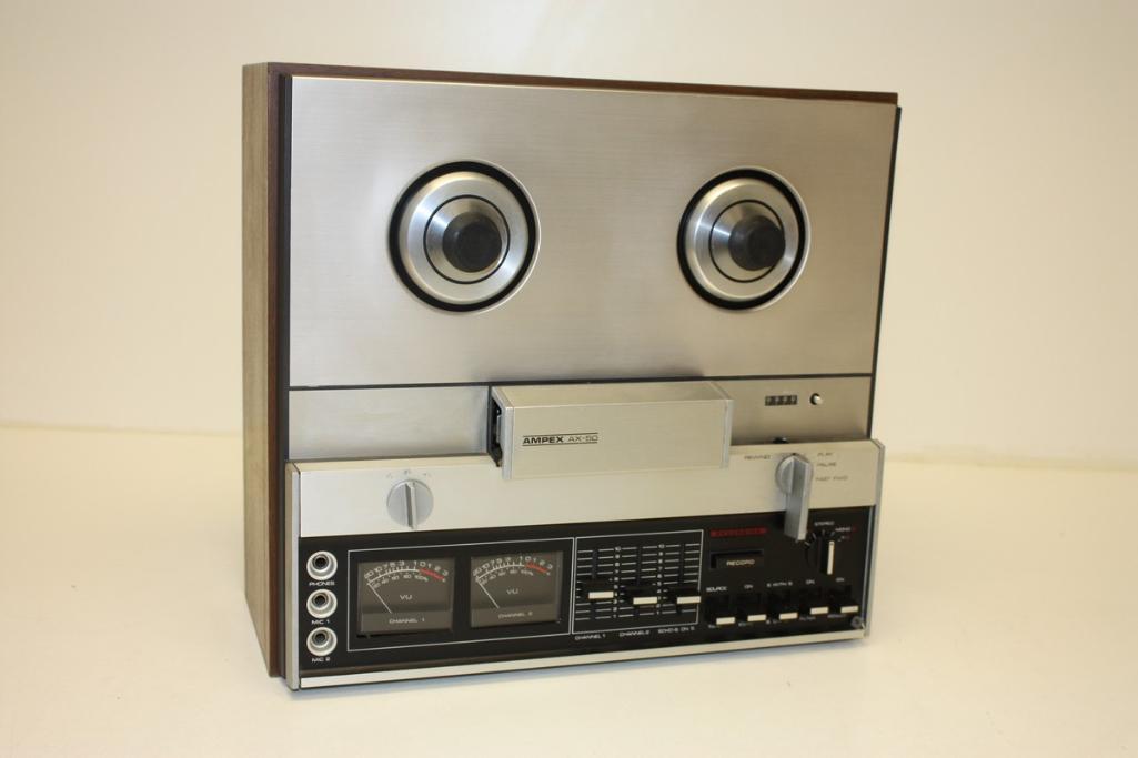 Vintage 7" Ampex AX-50 Reel-to-reel Tape Player