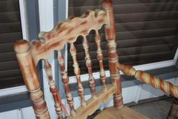 2 Custom Made Asian Style Large Wood Chairs