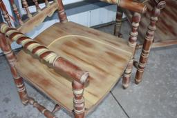 2 Custom Made Asian Style Large Wood Chairs