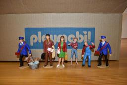 (3) Playmobil large scale personal wagons with passenger figures