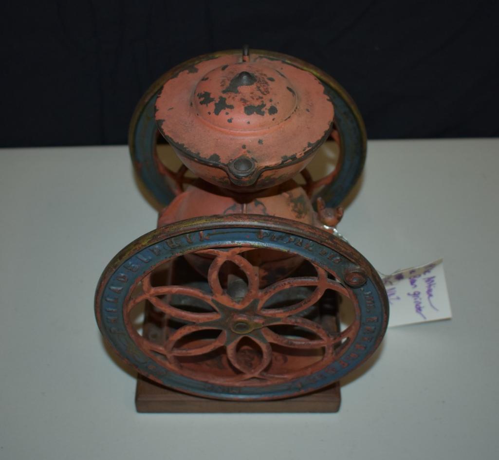1930s Cast Iron Wood Coffee Bean Grinder - Enterprise Number 2