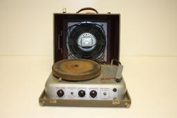 Vintage Califone 12V Portable record player with tube amp and Jensen 12 inch speaker