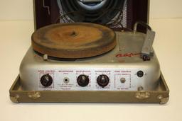 Vintage Califone 12V Portable record player with tube amp and Jensen 12 inch speaker