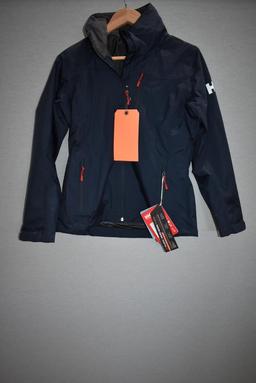 HELLY HANSEN WOMENS CREW HOODED MIDLAYER SAILING JACKET, NAVY, S
