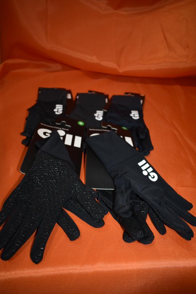 (5) PAIRS OF GILL PERFORMANCE FISHING GLOVES, (2) M, (2) XL AND (1) XXL