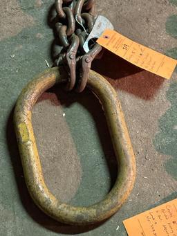 CROSBY 4' BRIDLED PICKING CHAIN, 2 PART, GRADE 8, S/N 243005, CROSBY HOOKS