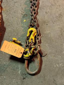 ID TAG ILLEGIBLE, 9' BRIDLED 2 PART PICKING CHAIN, ADJUSTABLE 9', WITH CM HOOKS