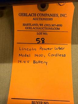 LINCOLN POWER LUBER MODEL 1400, CORDLESS,