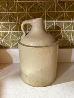 ANTIQUE STONEWARE JUG, 11"H X 6 7/8" DIAMETER