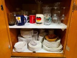 BOTTOM OF CABINET CONTENTS TO INCLUDE: JB JOHNSON BROTHERS IRONSTONE DINNERWARE: