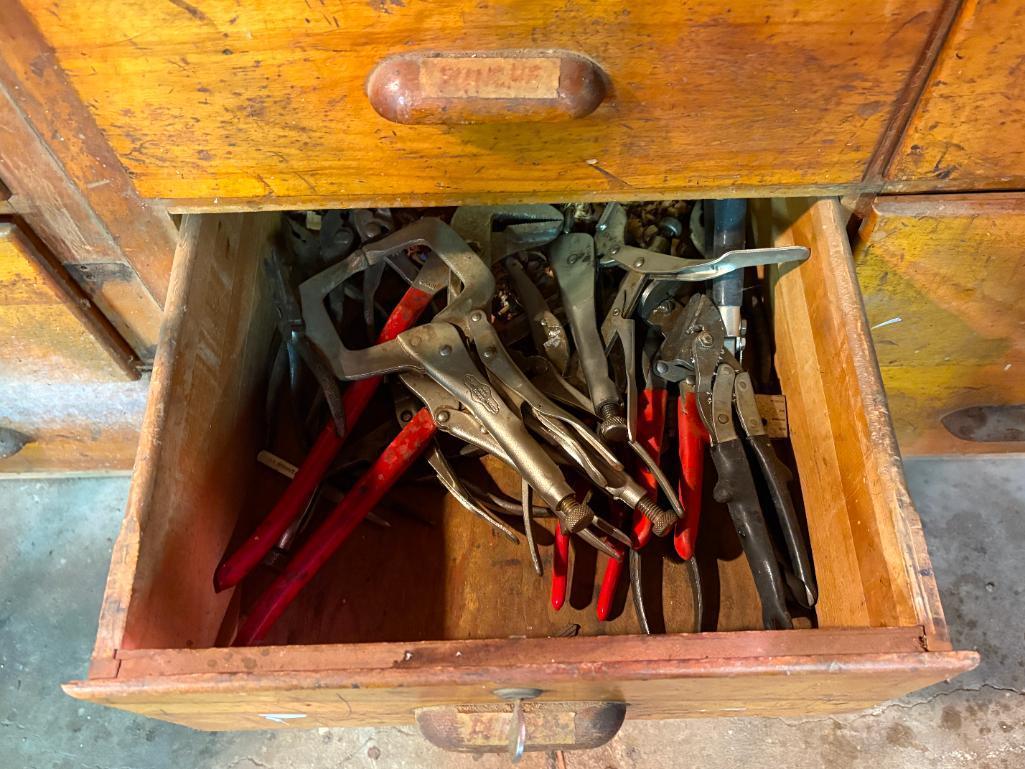 (24) DRAWERS WITH CONTENTS: SCRAP METALS, CHISELS, ELECTRIC HAND TOOLS,