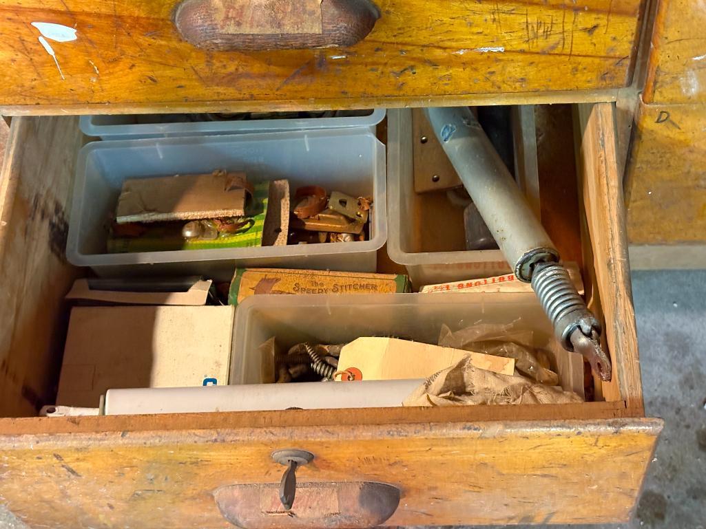 (24) DRAWERS WITH CONTENTS: SCRAP METALS, CHISELS, ELECTRIC HAND TOOLS,