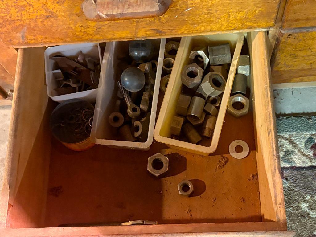(24) DRAWERS WITH CONTENTS: SCRAP METALS, CHISELS, ELECTRIC HAND TOOLS,