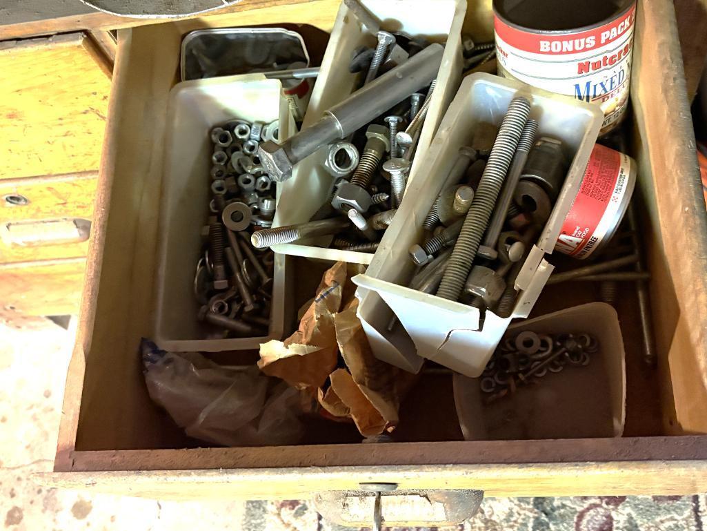 (24) DRAWERS WITH CONTENTS: SCRAP METALS, CHISELS, ELECTRIC HAND TOOLS,