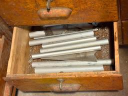 (24) DRAWERS WITH CONTENTS: SCRAP METALS, CHISELS, ELECTRIC HAND TOOLS,