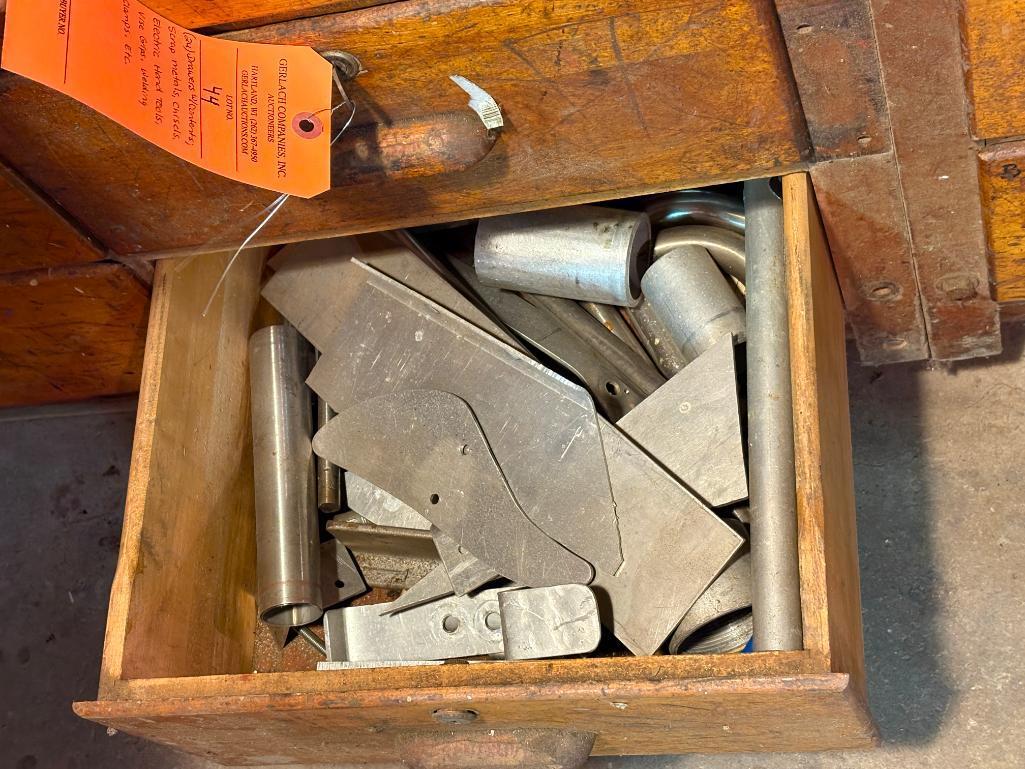 (24) DRAWERS WITH CONTENTS: SCRAP METALS, CHISELS, ELECTRIC HAND TOOLS,