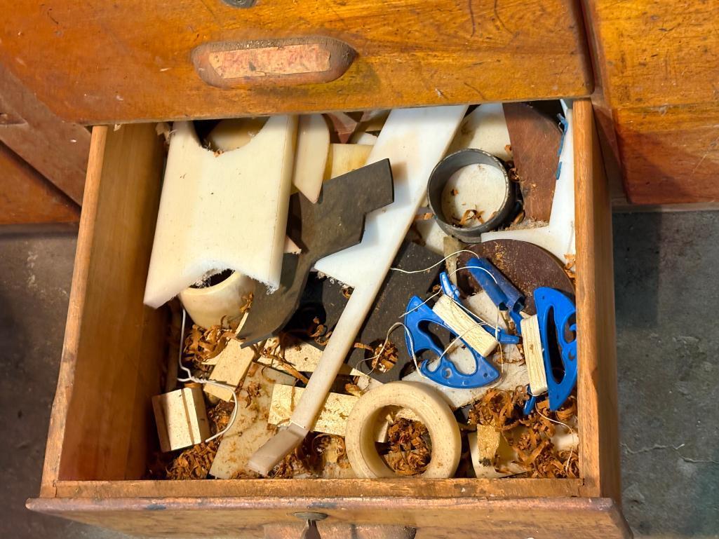 (24) DRAWERS WITH CONTENTS: SCRAP METALS, CHISELS, ELECTRIC HAND TOOLS,