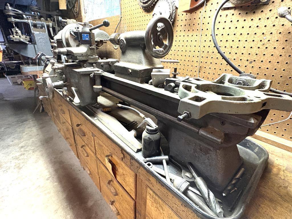 CLAUSING METAL LATHE, 3 JAW CHUCK, TOOL HOLDER, TAIL STOCK