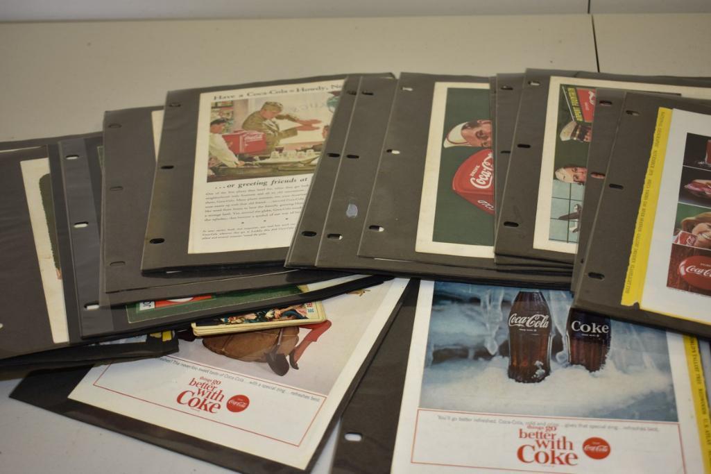 BOX WITH MISC COCA COLA SIGNS, STICKERS, BOOKS ETC.