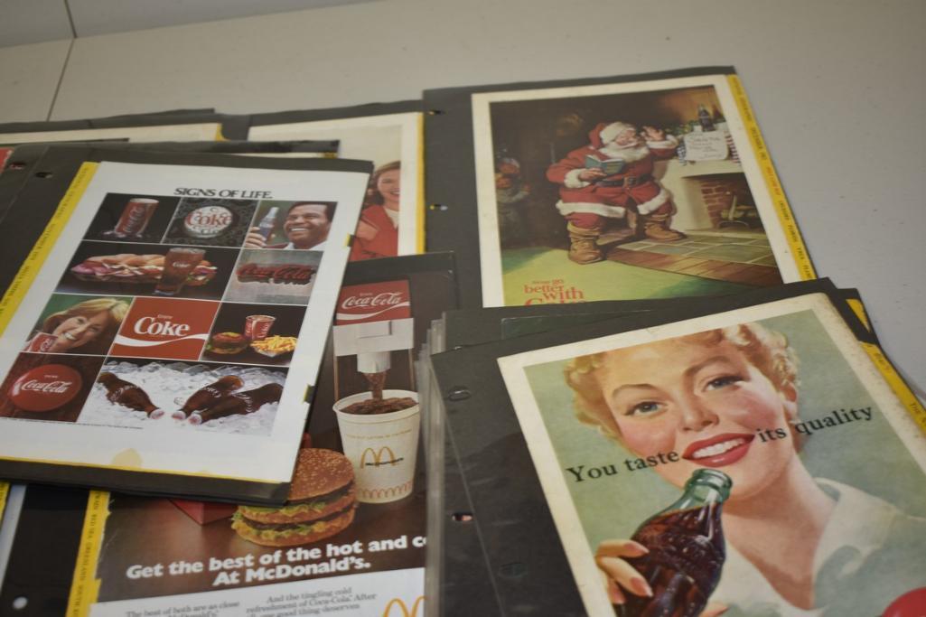 BOX WITH MISC COCA COLA SIGNS, STICKERS, BOOKS ETC.