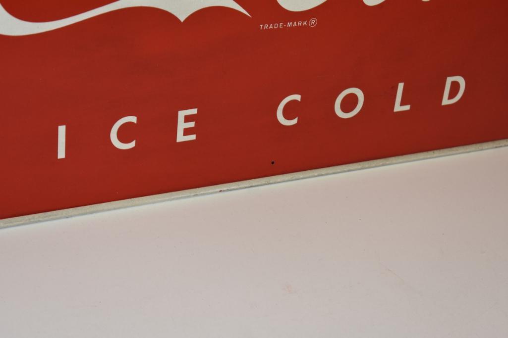 ENJOY COCA-COLA ICE COLD TIN COKE SIGN