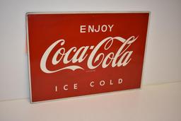 ENJOY COCA-COLA ICE COLD TIN COKE SIGN