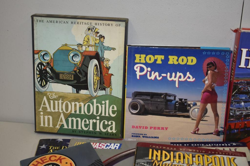 BOX WITH MISC CAR BOOKS/MAGAZINES