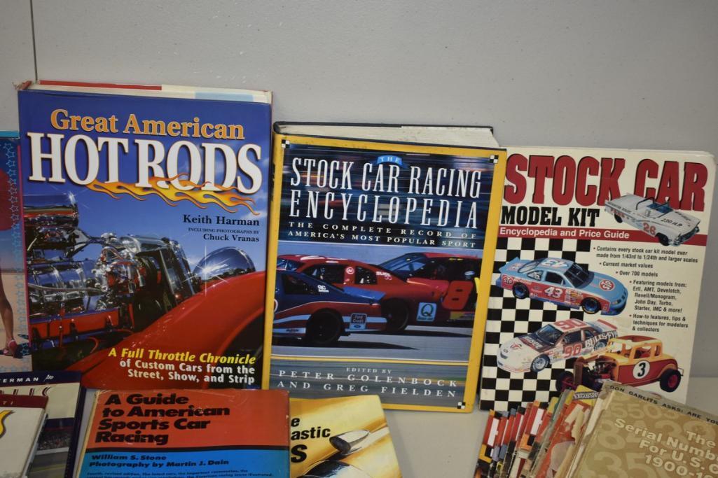 BOX WITH MISC CAR BOOKS/MAGAZINES