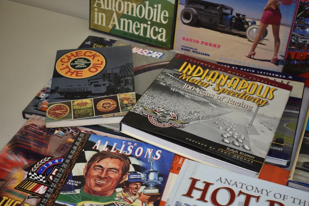 BOX WITH MISC CAR BOOKS/MAGAZINES